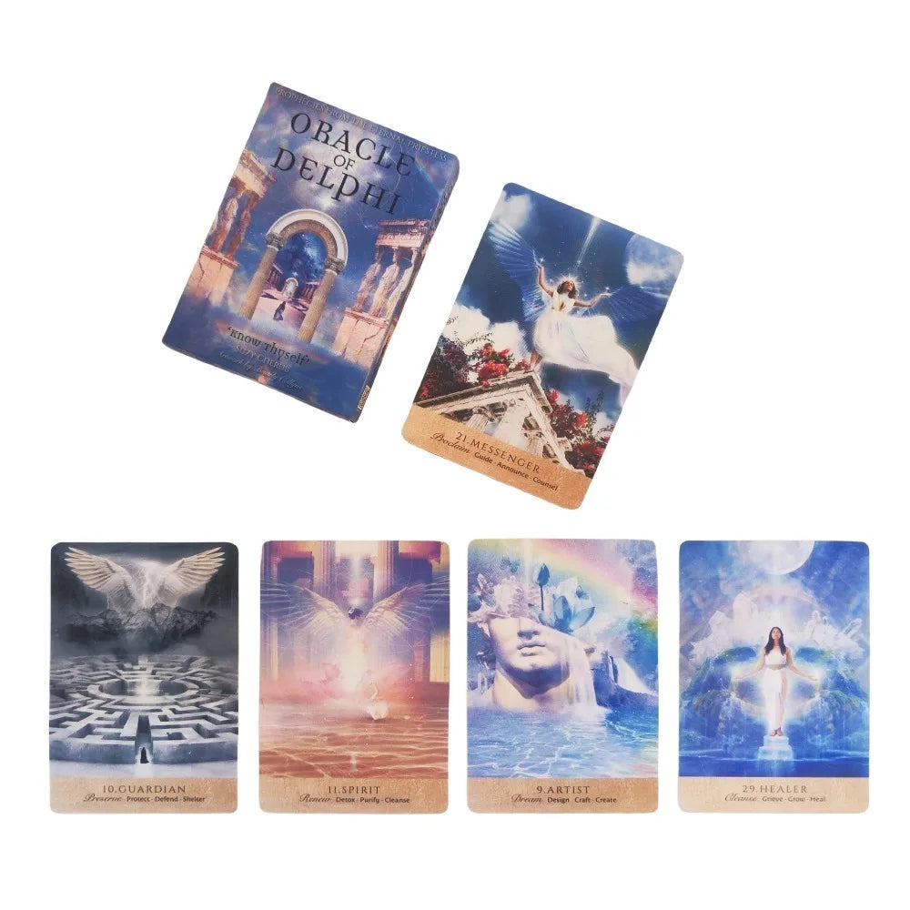 10.4*7.3cm Oracle of Delphi: Prophecies from the Eternal Priestess 44 Pcs Oracle Cards