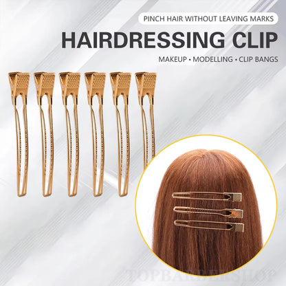 6Pcs/Set Hairdressing Alligator Hair Clips Salon Pro Seamless Clip Sectioning Barber Styling Barbershop Accessories