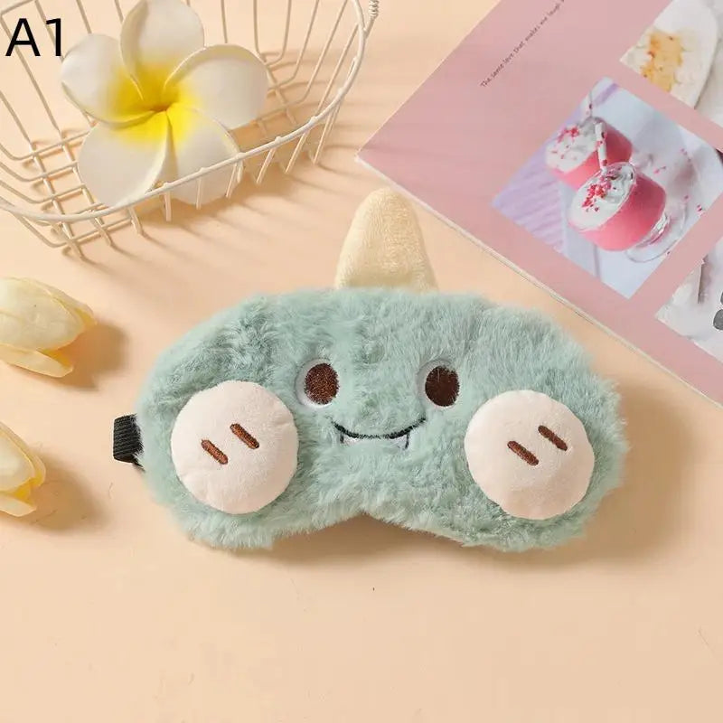 Cute Cartoon Plush Sleep Eye Mask Light Blocking Sleeping Eye Cover Protective Eye Mask Comfortable Soft