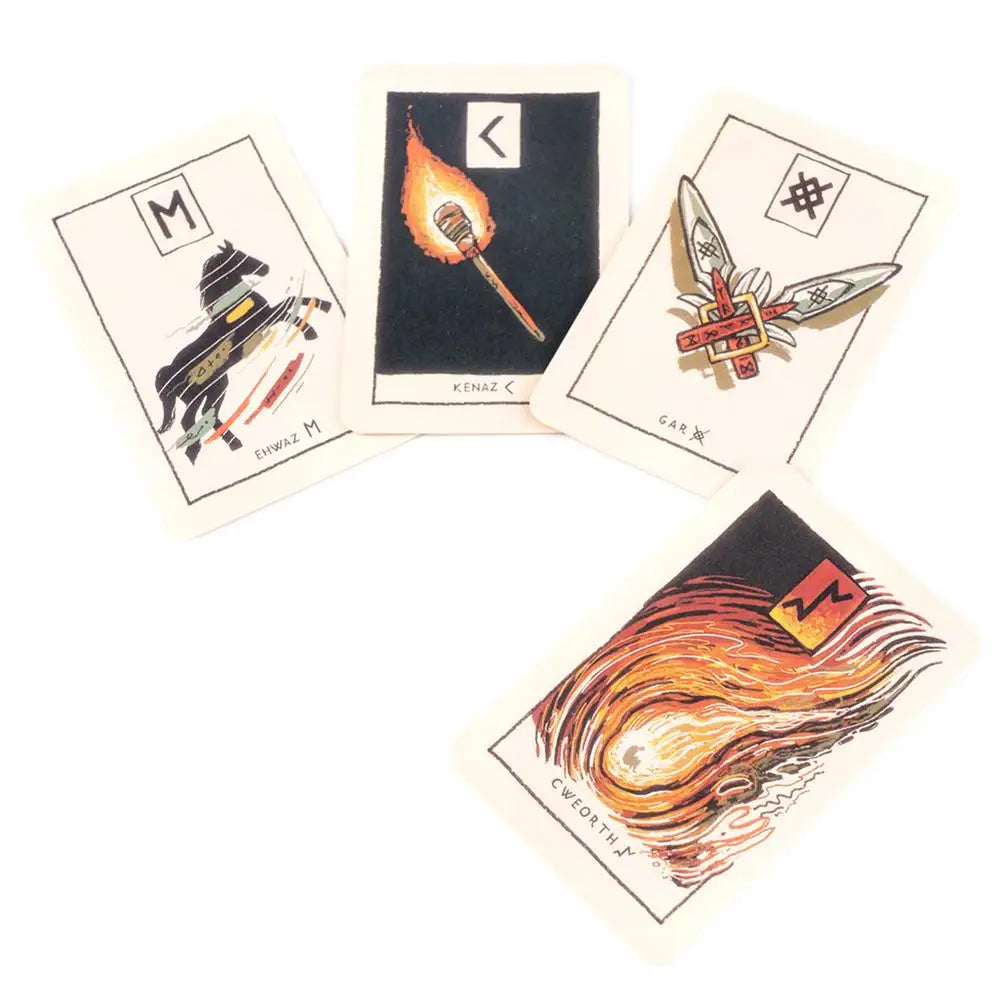 Rune Oracle Deck English Glyphs Oracle Card Colorful Deck Cards Family Party Game Funny Table Game Cute Oracle Cards