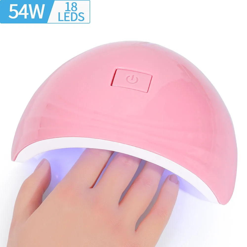 YIKOOLIN Professional Nail Art Kit With LED UV Nail Lamp Gel Curing Machine Electric Nail File Drill Manicure Tools Set