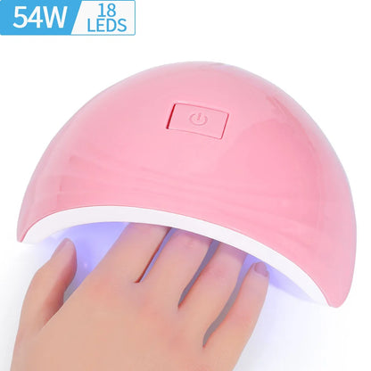 YIKOOLIN Professional Nail Art Kit With LED UV Nail Lamp Gel Curing Machine Electric Nail File Drill Manicure Tools Set