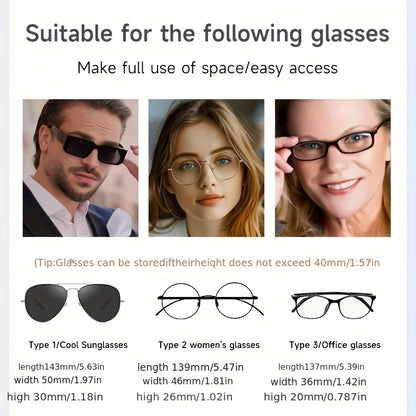 Car Sun Visor Glasses Storage Box One-Hand Operation Anti-Scratch Sunglasses Holder Eyeglass Case Sun Visor Car Lenses Holder