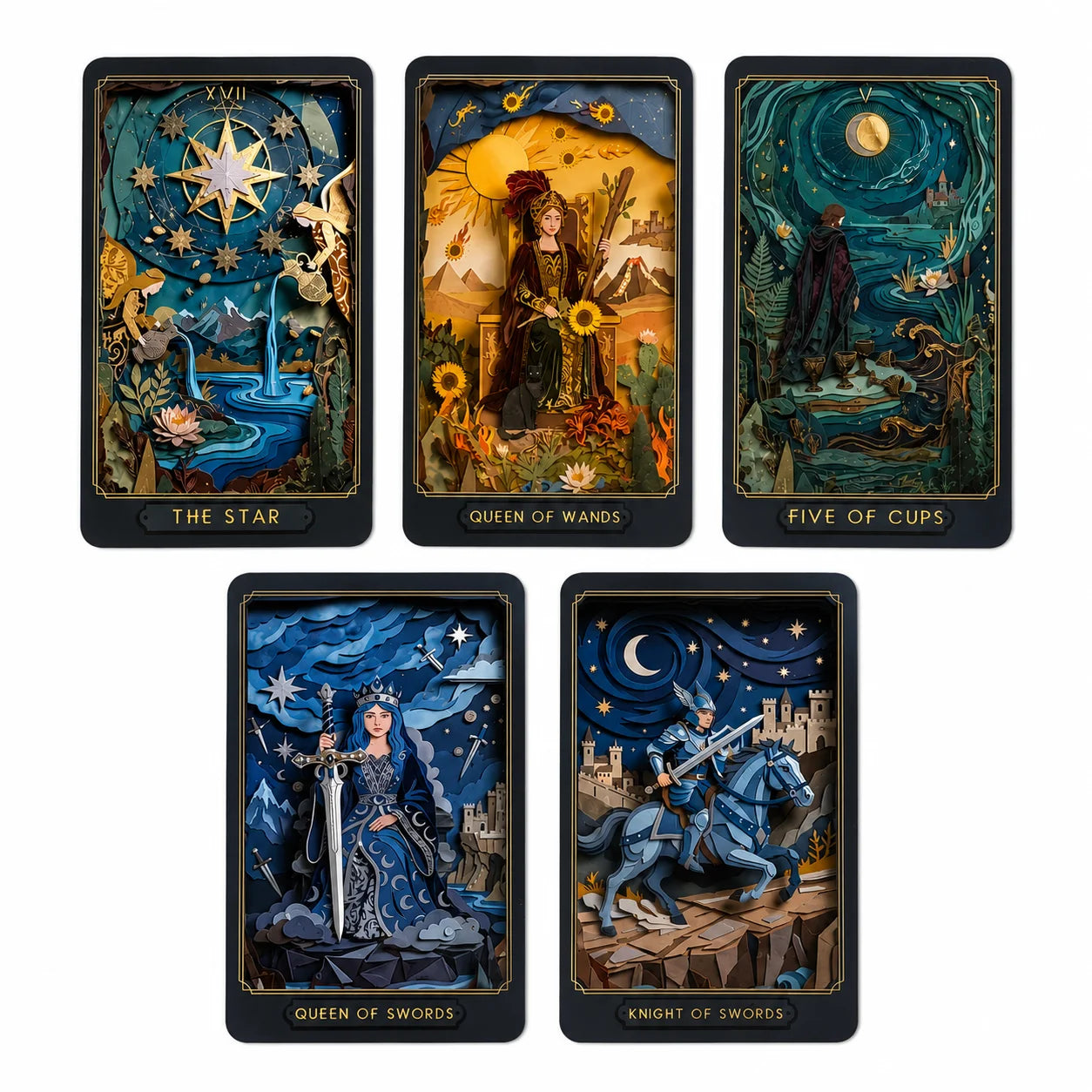 The Gilded Age Tarot | 78 Paper-Cut Art Cards | Includes a Guide, Suitable for Beginners and Experienced Readers
