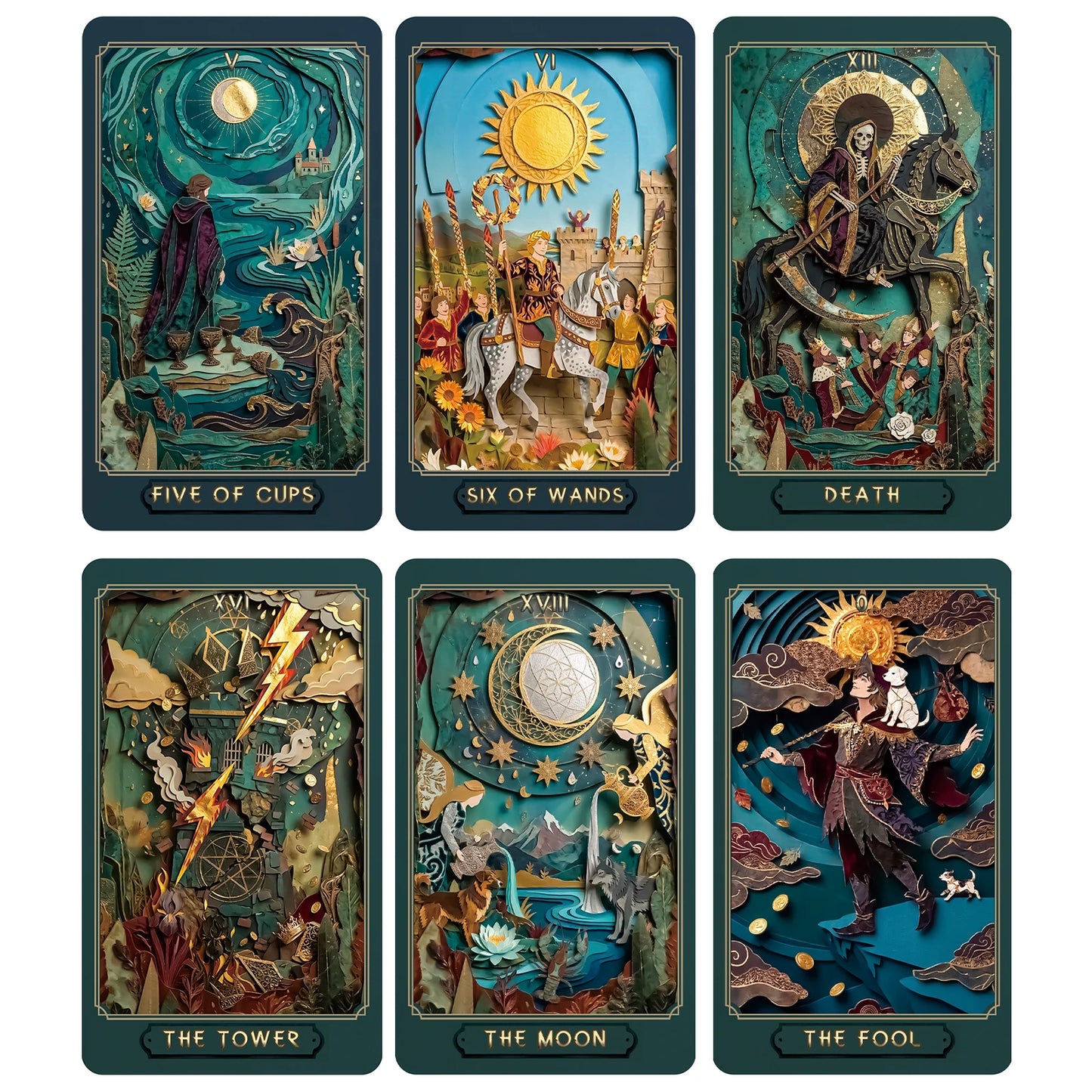 The Gilded Age Tarot | 78 Paper-Cut Art Cards | Includes a Guide, Suitable for Beginners and Experienced Readers
