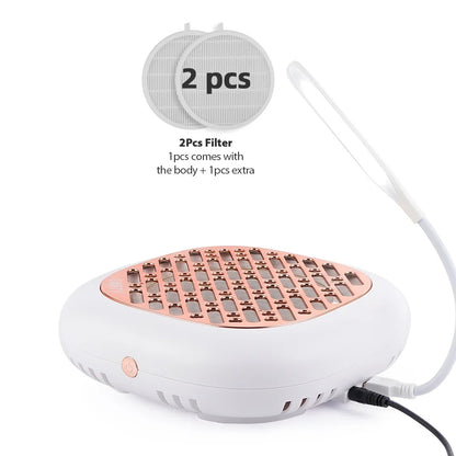 130W Powerful Brushless Nail Dust Collector Super Suction Nail Dust Extractor Nail Art Manicure Fan Vacuum Cleaner With 2 Filter