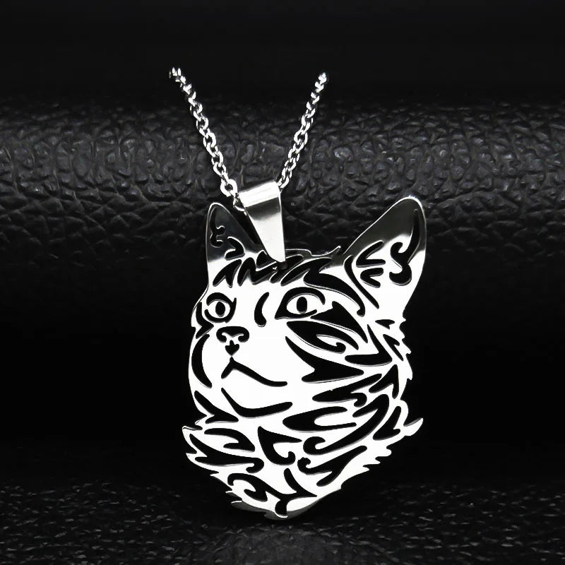 cat necklace kitten necklace silver cat pendant stainless steel necklace cat lover gift animal jewelry cute jewelry women's necklace pet lover gift feline jewelry cat pendant minimalist necklace Only Good Intentions 13