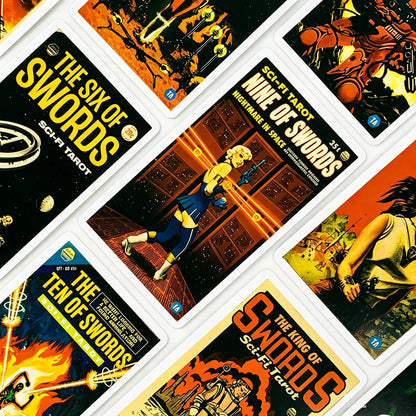 Todd Alcott's Sci-Fi Tarot Cards A 78 Science-Fiction-themed Tarot Deck English Versions Divination Deck Board Playing Game