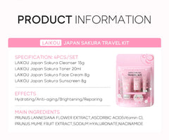 LAIKOU Sakura Skin Care Sets Facial Cleanser Face Cream Serum Toner Moisturizing Brightening Anti Wrinkles Skin Care Kit