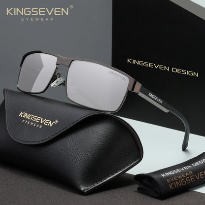 KINGSEVEN Men Polarized Sunglasses Driving UV400 Anti-Glare High Quality Glasses Male Causal Rectangle Fashion Outdoor Eyewear