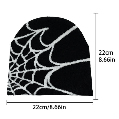 Four Seasons Men's And Women's Universal Y2K Knit Hat Spider Web Riding Outdoor Sports Fashion Hat