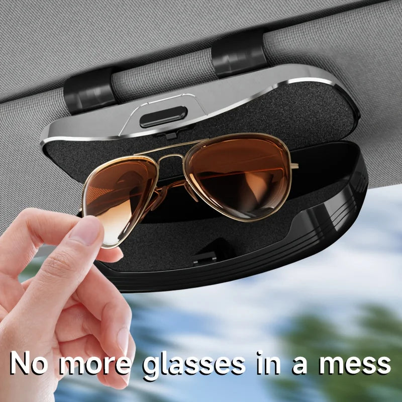 Car Sun Visor Glasses Storage Box One-Hand Operation Anti-Scratch Sunglasses Holder Eyeglass Case Sun Visor Car Lenses Holder
