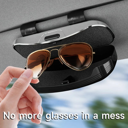 Car Sun Visor Glasses Storage Box One-Hand Operation Anti-Scratch Sunglasses Holder Eyeglass Case Sun Visor Car Lenses Holder
