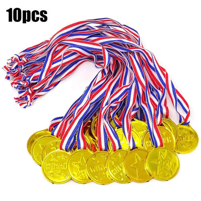 10/20pcs Plastic Gouden Winner Award Medailles Kinderen Verjaardagsfeest Favorieten Sportspel Prijs Speelgoed Voetbal Voetbalfee