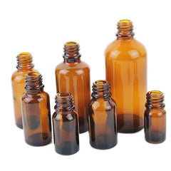 12pcs 5ml/10ml/15ml/20ml/30ml/50ml/100ml Amber Essential Oil Glass Bottle Refillable Dropper Bottles Containers With Black Cap