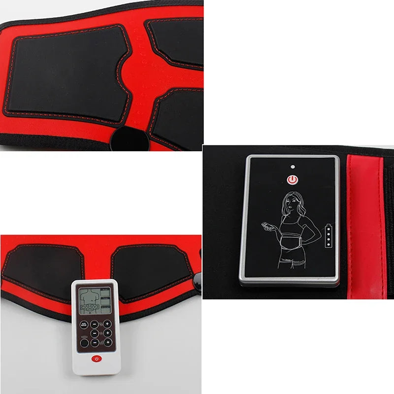 EMS Abdominal Toning Belt Electric Muscle Stimulation Muscle Toner Portable Fitness Massager Waist Trainer Body Slimming Shaping
