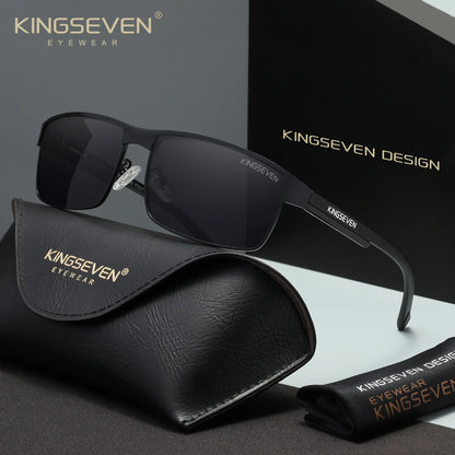 KINGSEVEN Men Polarized Sunglasses Driving UV400 Anti-Glare High Quality Glasses Male Causal Rectangle Fashion Outdoor Eyewear