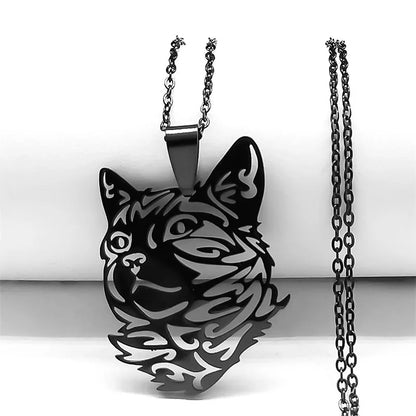 cat necklace kitten necklace silver cat pendant stainless steel necklace cat lover gift animal jewelry cute jewelry women's necklace pet lover gift feline jewelry cat pendant minimalist necklace Only Good Intentions 13