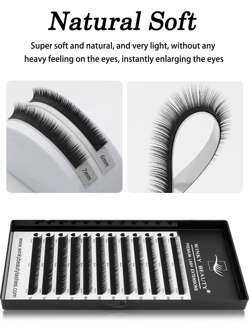 winky beauty Mink Individual Bottom Eyelash Extension B/C Curl 5-7Mix Professional Under Lash Make up Natural False Lashes