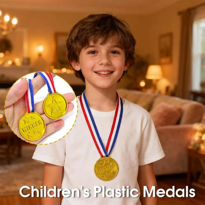 10/20pcs Plastic Gouden Winner Award Medailles Kinderen Verjaardagsfeest Favorieten Sportspel Prijs Speelgoed Voetbal Voetbalfee