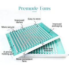 LAKANAKU 320Fans Premade Volume Fans Imported material Fluffy Lashes Premade Eyelashes Extension All Size Fans