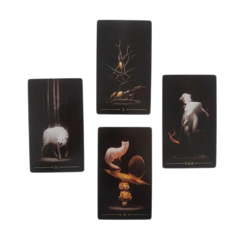 True Black Tarot Cards 78 Cards Set Divination Game Gift Board Table Game Oracles and Divination