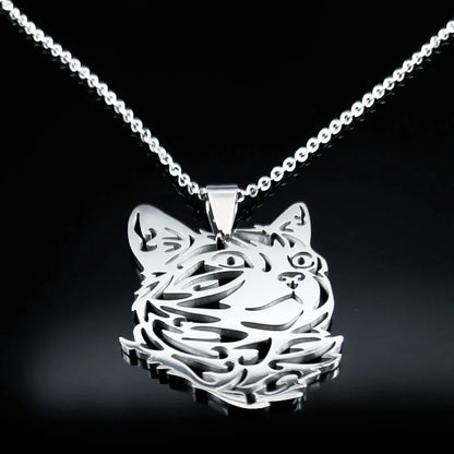 cat necklace kitten necklace silver cat pendant stainless steel necklace cat lover gift animal jewelry cute jewelry women's necklace pet lover gift feline jewelry cat pendant minimalist necklace Only Good Intentions 13