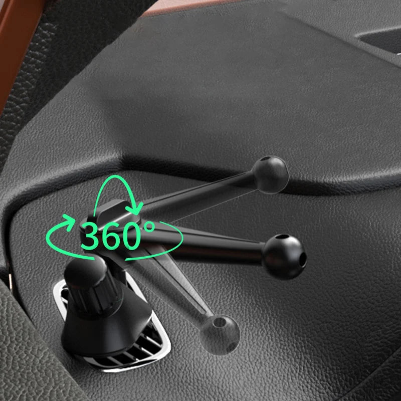 Car Phone Holder Mount Base 17mm Ball Head Air Vent Clip Adjustable Extension Arm For Dashboard Windshield Compatible All Phones
