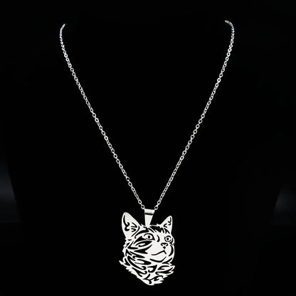 cat necklace kitten necklace silver cat pendant stainless steel necklace cat lover gift animal jewelry cute jewelry women's necklace pet lover gift feline jewelry cat pendant minimalist necklace Only Good Intentions 13