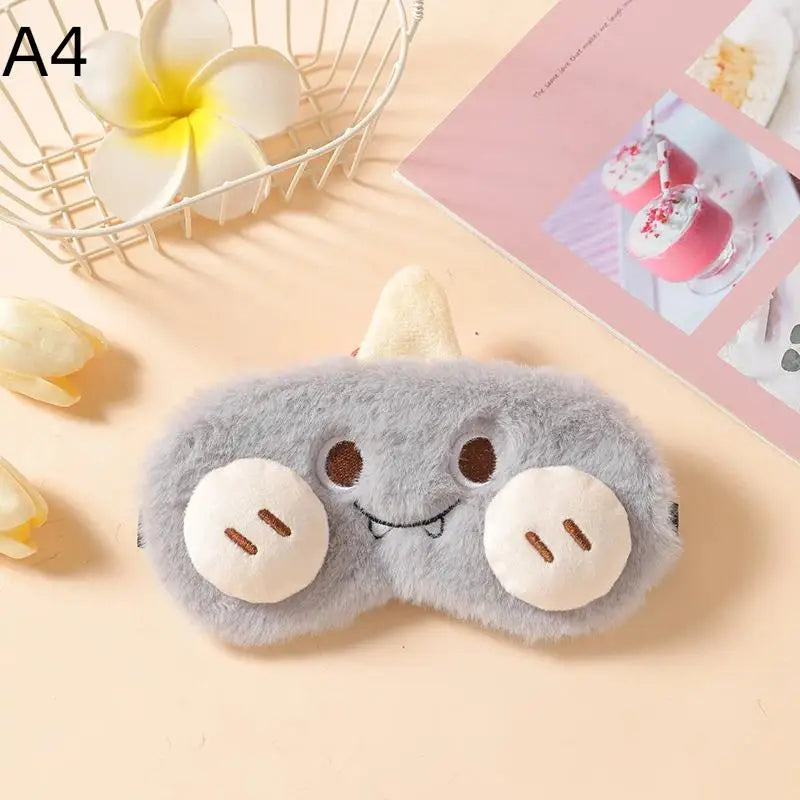 Cute Cartoon Plush Sleep Eye Mask Light Blocking Sleeping Eye Cover Protective Eye Mask Comfortable Soft