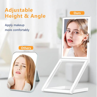 LED Vanity Makeup Mirror with Touch Control Flexible Foldable Desk 10x Makeup Mirror Lighting Dressing Makeup Lamp Gift