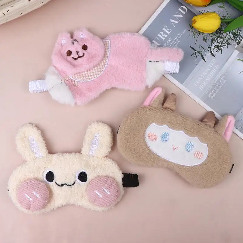 Cute Cartoon Plush Sleep Eye Mask Light Blocking Sleeping Eye Cover Protective Eye Mask Comfortable Soft