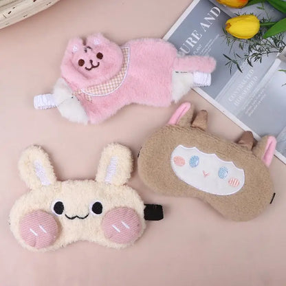 Cute Cartoon Plush Sleep Eye Mask Light Blocking Sleeping Eye Cover Protective Eye Mask Comfortable Soft