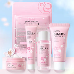 LAIKOU Sakura Skin Care Sets Facial Cleanser Face Cream Serum Toner Moisturizing Brightening Anti Wrinkles Skin Care Kit
