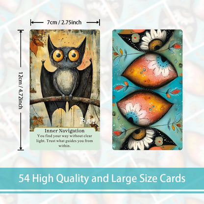 Animal Themed Oracle Card Deck, Quiet Companions Oracle Deck, 54 Cards, Personal Reading, Card Games, 12*7cm, 14+
