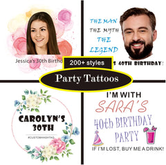 Custom Cheap Birthday Favors Temporary Tattoo With Face Photo, Cheers and Beers, Fiesta Favor