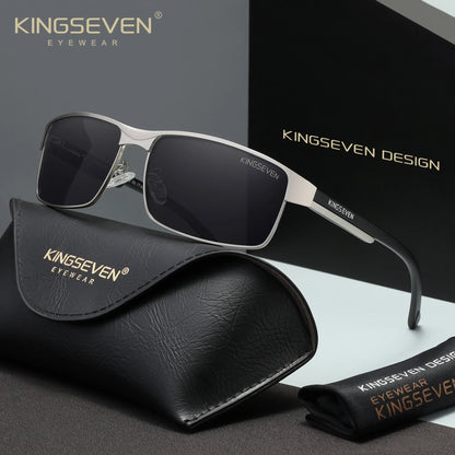 KINGSEVEN Men Polarized Sunglasses Driving UV400 Anti-Glare High Quality Glasses Male Causal Rectangle Fashion Outdoor Eyewear