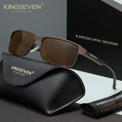 KINGSEVEN Men Polarized Sunglasses Driving UV400 Anti-Glare High Quality Glasses Male Causal Rectangle Fashion Outdoor Eyewear