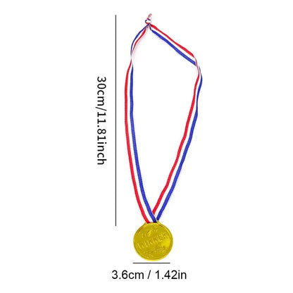 10/20pcs Plastic Gouden Winner Award Medailles Kinderen Verjaardagsfeest Favorieten Sportspel Prijs Speelgoed Voetbal Voetbalfee
