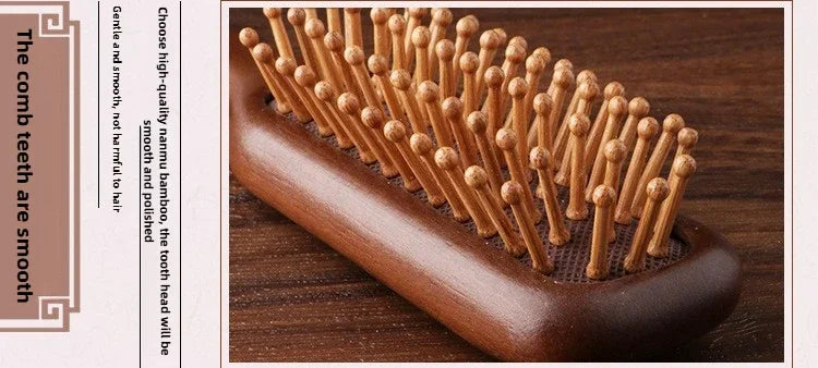 1Pcs Golden Silk Sandalwood Narrow Air Bag Comb Care Scalp Comb Gua Sha Meridian Dredging Hairdressing Tool