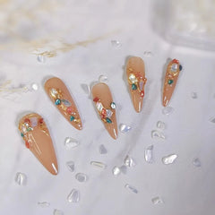 Natural Abalone Sea Shell Stone Nail Art Decoration Aurora 3D Irregular Slice Fragments Flakes For Nail Tip Beauty Nails Charms