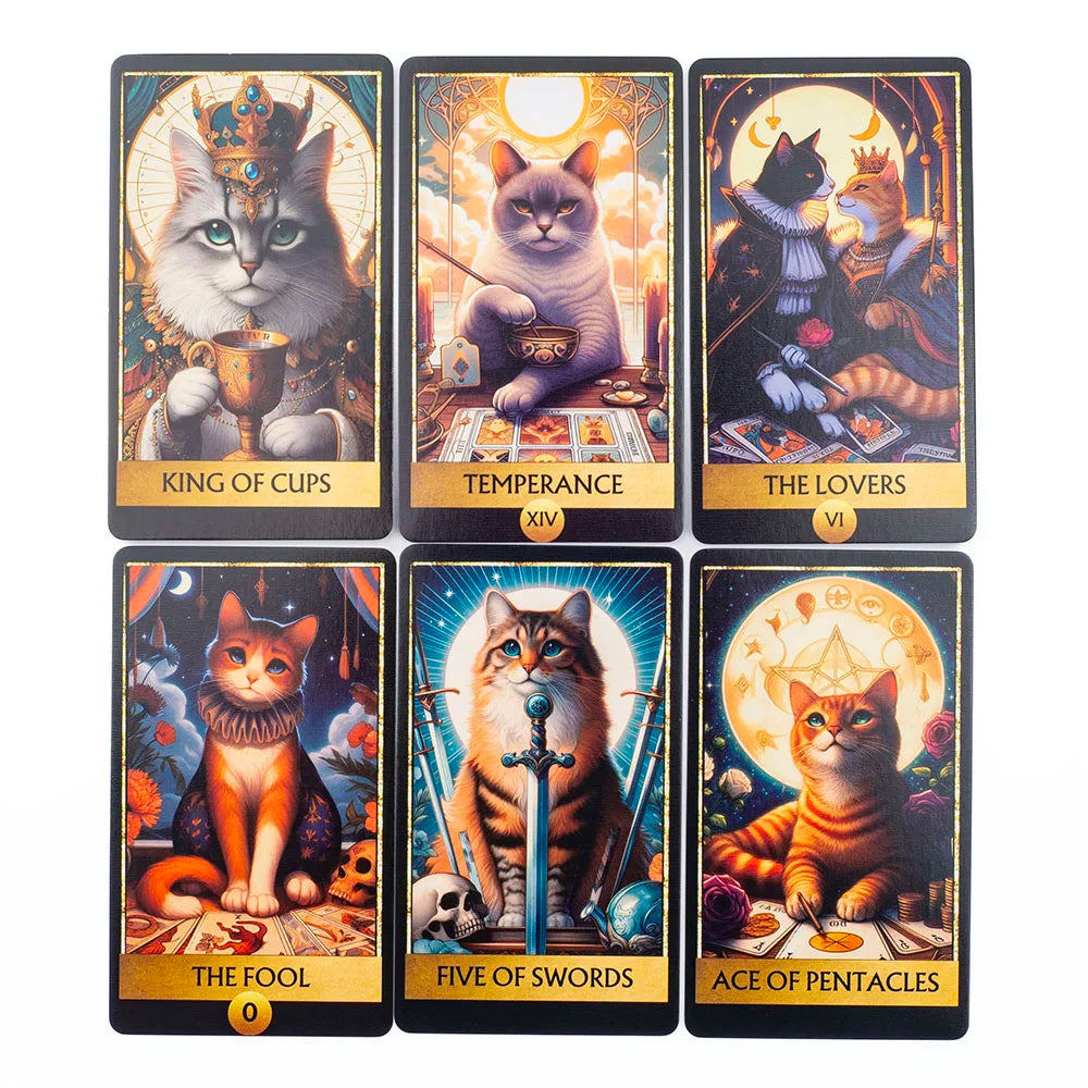 cat tarot cat tarot deck tarot cards 78 card tarot deck beginner tarot deck tarot reading fortune telling cards spiritual gifts witchy gifts mystical gifts cat lover gift divination tools oracle and tarot metaphysical shop tarot collector spirituality tar