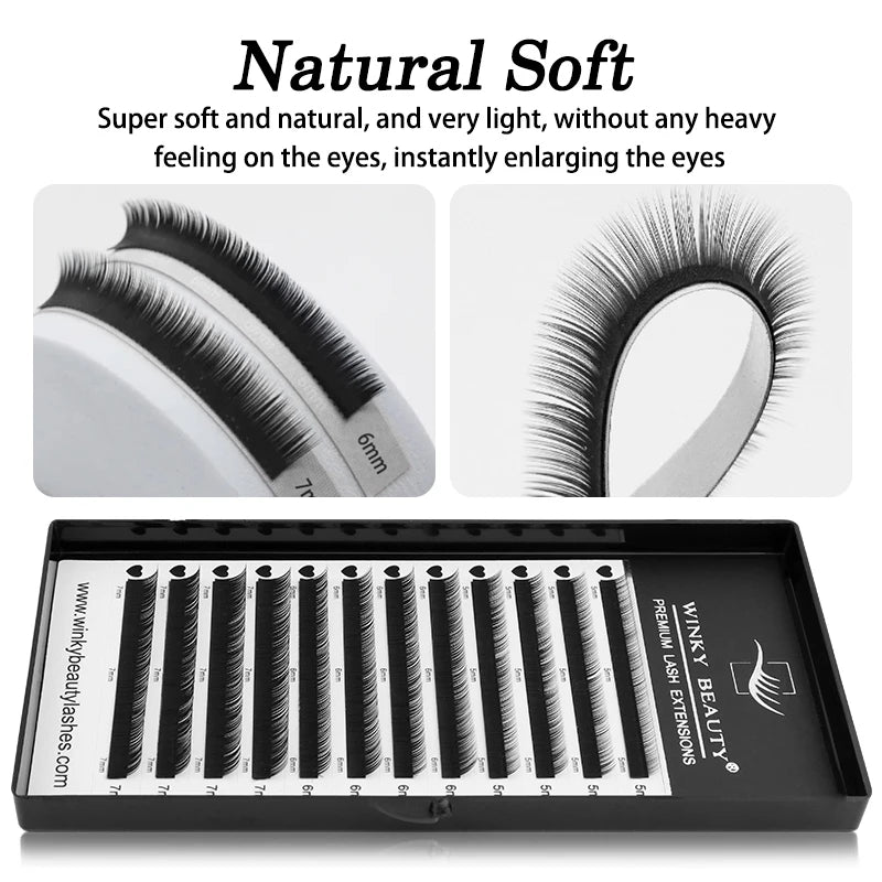 winky beauty Mink Individual Bottom Eyelash Extension B/C Curl 5-7Mix Professional Under Lash Make up Natural False Lashes