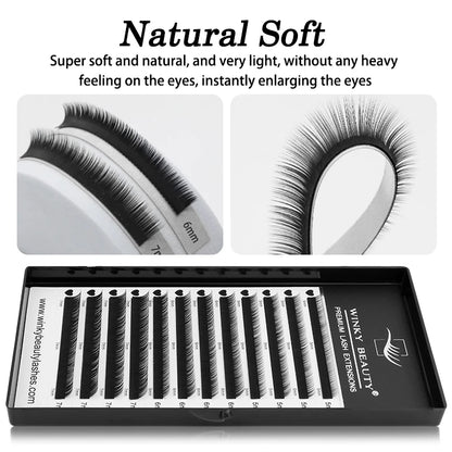 winky beauty Mink Individual Bottom Eyelash Extension B/C Curl 5-7Mix Professional Under Lash Make up Natural False Lashes