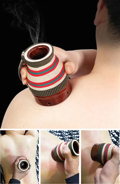 Hand Holding Moxibustion Scraping Pot High Quality Ceramic Material Moxa Stick Burner Cup Warm Compress Acupunture Therapy