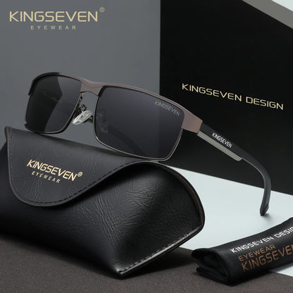 KINGSEVEN Men Polarized Sunglasses Driving UV400 Anti-Glare High Quality Glasses Male Causal Rectangle Fashion Outdoor Eyewear
