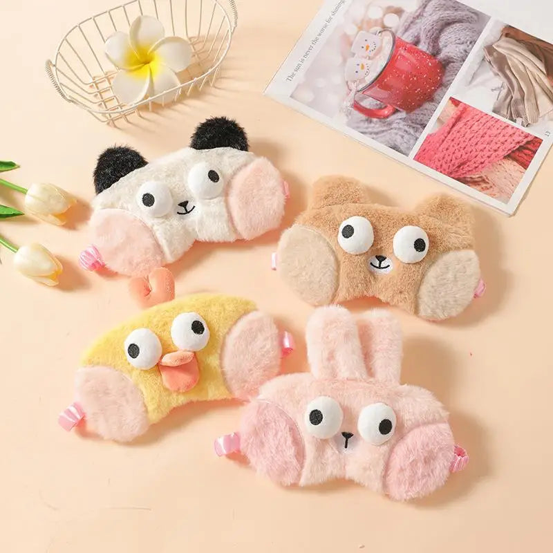Cute Cartoon Plush Sleep Eye Mask Light Blocking Sleeping Eye Cover Protective Eye Mask Comfortable Soft