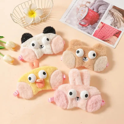 Cute Cartoon Plush Sleep Eye Mask Light Blocking Sleeping Eye Cover Protective Eye Mask Comfortable Soft