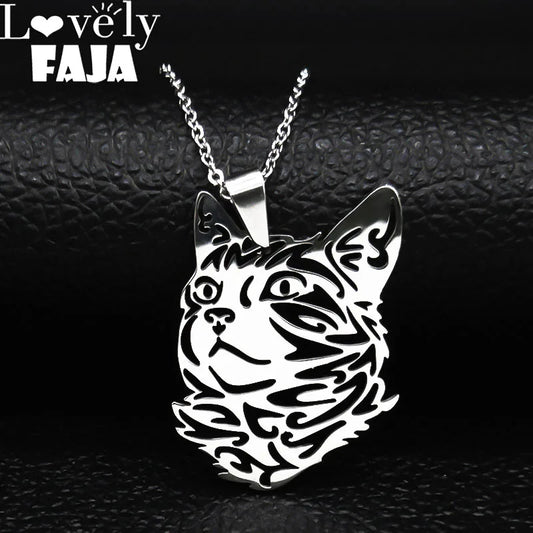 cat necklace kitten necklace silver cat pendant stainless steel necklace cat lover gift animal jewelry cute jewelry women's necklace pet lover gift feline jewelry cat pendant minimalist necklace Only Good Intentions 13
