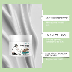 Skin care cream with herbal ingredients, refreshing and moisturizing, gentle, hydrating, and protecting body skin